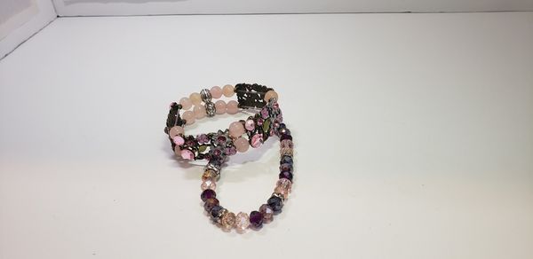 glass bracelets purple and pink